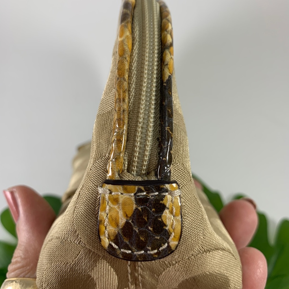 Coach Domed Fabric Makeup Bag with Python Accent - Picture 11 of 12
